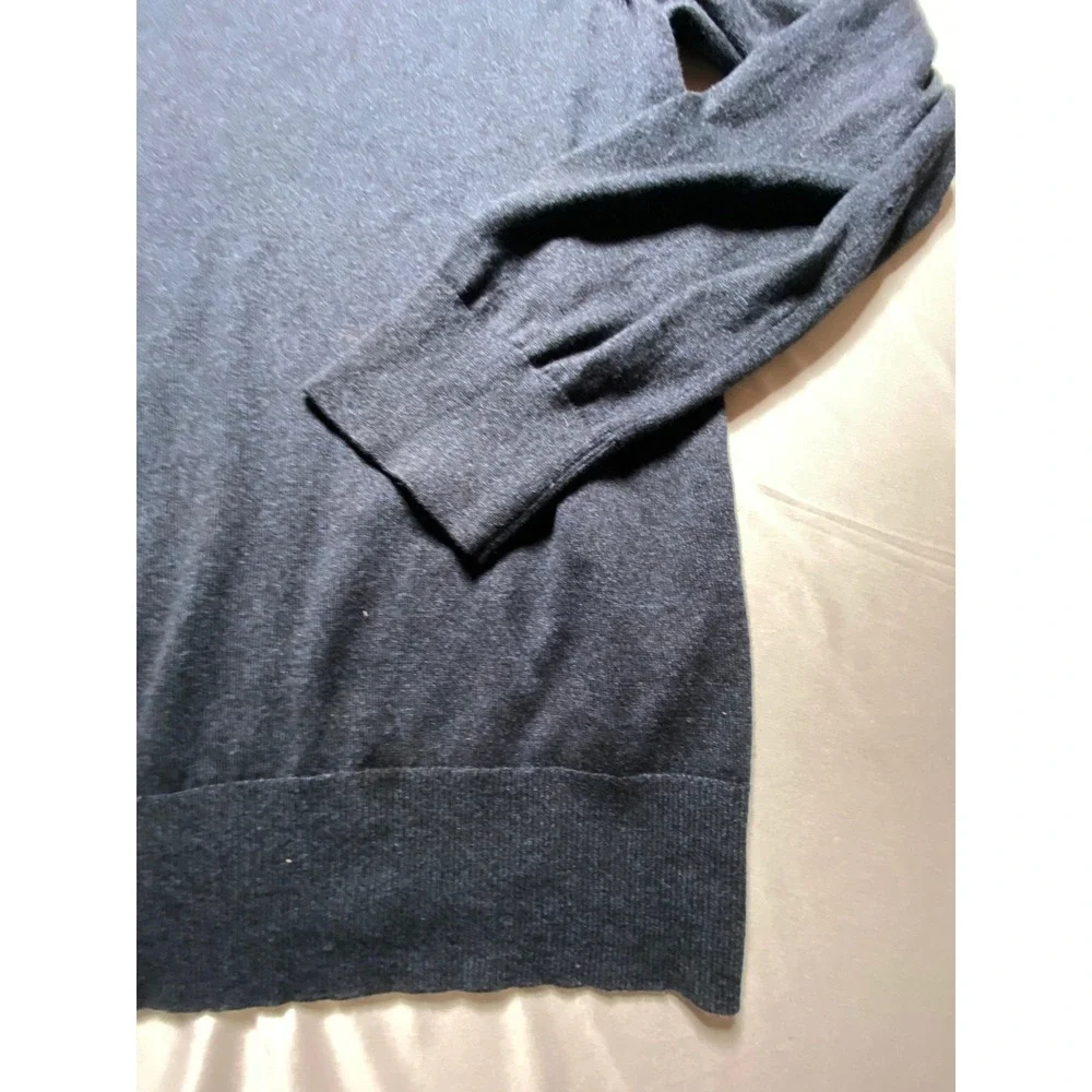 Banana Republic Luxury Blend Silk Cotton Cashmere V-Neck Sweater Navy Blue XL